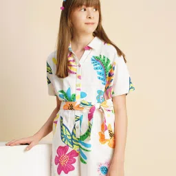 VERO MODA GIRL Cloud Dancer Floral Print Relaxed Fit Jumpsuit image 5