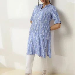 Rangriti Lilac Regular Fit Printed Kurta image 5