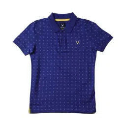 Allen Solly Junior Blue Cotton Printed Polo T-Shirt-picture-18