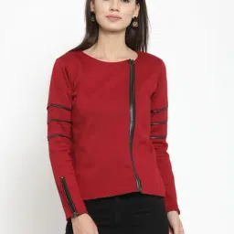 Belle Fille Maroon Regular Fit Jacket-image-25