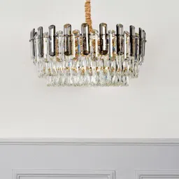 Kapoor Lamp Shades Rose Gold & Smoke Crystal Kensington 12 Light Luxurious Chandelier-image-48