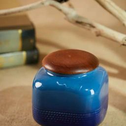 Fabindia Home 'Swayam' Navy & Brown Ceramic 10.5 cm Jar With Lid (0.5 L) - Set of 1-picture-24
