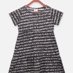 LilPicks Kids Black & White Cotton Printed Dress-picture-21