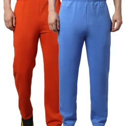Vimal Jonney Orange & Sky Blue Regular Fit Trackpants - Pack of 2-picture-29