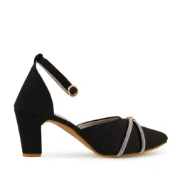 Scentra Women's Black Ankle Strap Sandals-picture-23