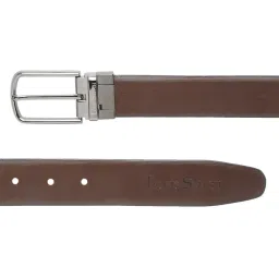 Louis Stitch Black Textured Leather Reversible Belt for Men image 5