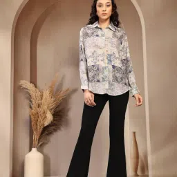 Gipsy Blue Printed Rayon Shirt For Women-image-59