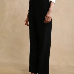RAREISM Black Blended Solid Trousers image 4