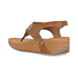 Rocia by Regal Women's Tan Back Strap Wedges image 5