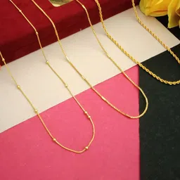Anouk Rassa BNpipe ChokorBall Set Of 3 Gold-Plated Artificial Beaded Minimal Chain-image-20