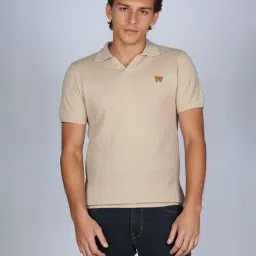 Wrangler Beige Regular Solid Polo T-Shirt-image-12