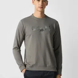 Van Heusen Grey Cotton Regular Fit Printed Sweatshirt-picture-37
