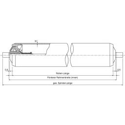 Interroll PVC Round Conveyor Roller Spring Loaded 20mm Dia. x 350mm L Steel 6mm Spindle 367mm Overall Length, 11AYS20C03 - 350 image 3