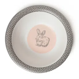 MiArcus Bunny Printed Peach Melamine Kids Dinner Set image 5