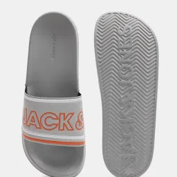 Jack & Jones Grey Contrast Logo Pool Sliders image 5