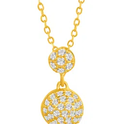 Peora Gold Plated Contemporary CZ Studded Stud Pendant & Earring image 5