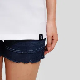 Underrated Club Women Printed Bio Finish Applique T-shirt image 3