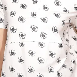 Global Republic White Floral Print Polo T-Shirt image 5