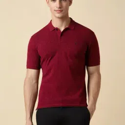 Allen Solly Maroon Regular Fit Printed Polo T-Shirt-image-38