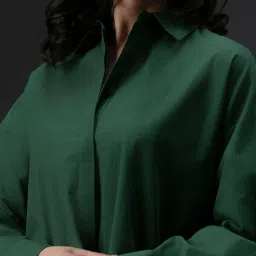 High Star Green Cotton Relaxed Fit Shirt image 5