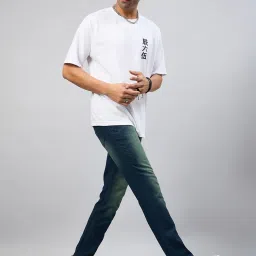 Club York Blue & Green Regular Fit Lightly Washed Jeans image 5