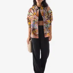 The Souled Store Yellow & Brown Cotton Printed Shirt image 4