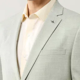 Arrow Green Slim Fit Self Pattern Blazer image 5