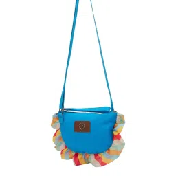 Caprese Oakley Turquoise Canvas Solid Sling Handbag image 5