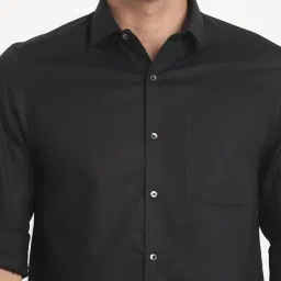 Turtle Black Cotton Slim Fit Dobby Shirt image 5
