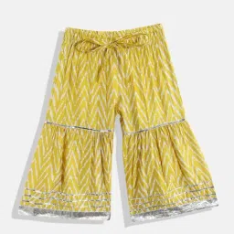 READIPRINT FASHIONS Kids Mustard Printed Kurti with Sharara image 3