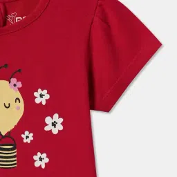 R&B Kids Red Graphic Print Regular Fit T-Shirt image 3