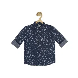 Peter England Kids Navy Floral Print Full Sleeves Shirt-image-20