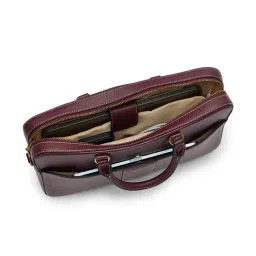 Miraggio Wine Parker Textured Large Laptop Bag image 4