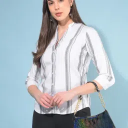 Crimsoune Club White & Grey Striped Shirt-picture-16