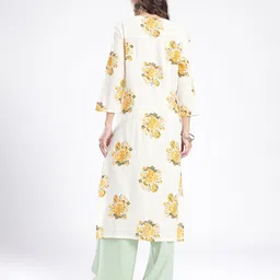 Anouk Rustic V-Neck Floral Printed Straight Kurta image 5