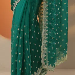 Libas Embellished Embroidered Organza Heavy Work Saree image 2