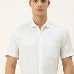 peter england Men White Regular Fit Formal Half Sleeves Formal Shirt-picture-13