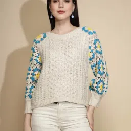 Global Republic Off White Acrylic Sweater-image-18