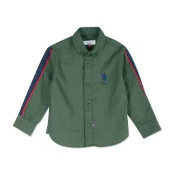 U.S. Polo Assn. Kids Green Cotton Regular Fit Full Sleeves Shirt-picture-25