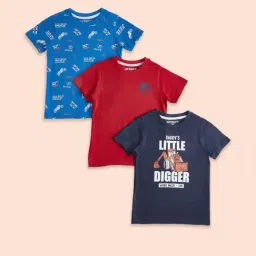 Pantaloons Junior Boys Multicolor Cotton Printed T-Shirt (Pack of 3)-picture-12