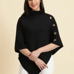 showoffff SHOWOFF Black Regular Fit Poncho-picture-11