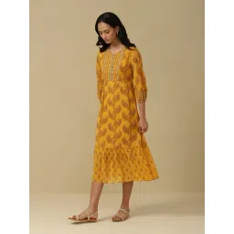 aarke Ritu Kumar Yellow Paisley Print Midi Dress image 3