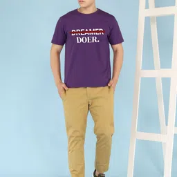 BRAWNY BATTLER Typography Printed Round Neck Short Sleeves Pure Cotton T-shirt image 4