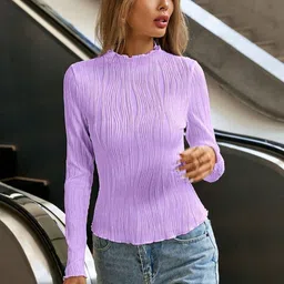 SZN Women Purple Solid Tops-picture-28