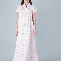 BELLAMY Women Floral Printed Pure Cotton Wrap Nightdress-picture-29