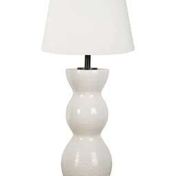 IAAH Off White Ceramic Frusturical Shaped Table Lamp image 3