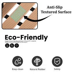 Kuber Industries 4-Pcs Brown & Beige Striped 110 GSM Bath Rugs image 2