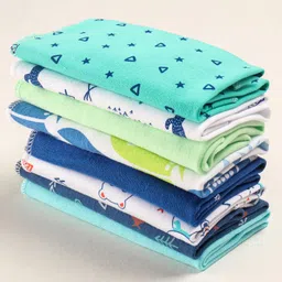 Babyhug 100% Cotton Premium Wash Cloth Pack of 8 - Multicolor-image-26