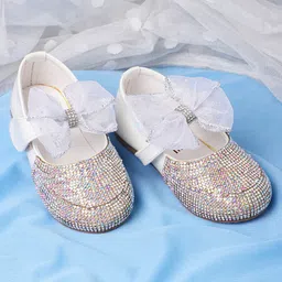Mine Sole Stone Embellished & Bow Detailed Bellies - White-picture-27