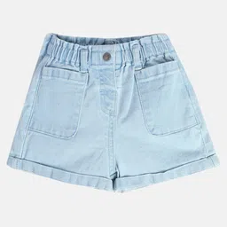 MINI KLUB Cotton Woven Solid Shorts - Blue-image-70